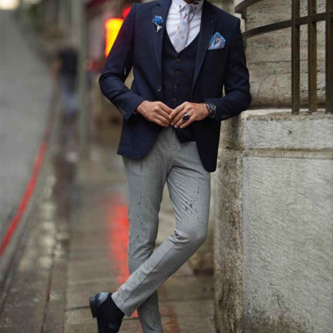 Men'S Formal Wear Not Suit - 우아한 남성 정장 네이비 블루 노치