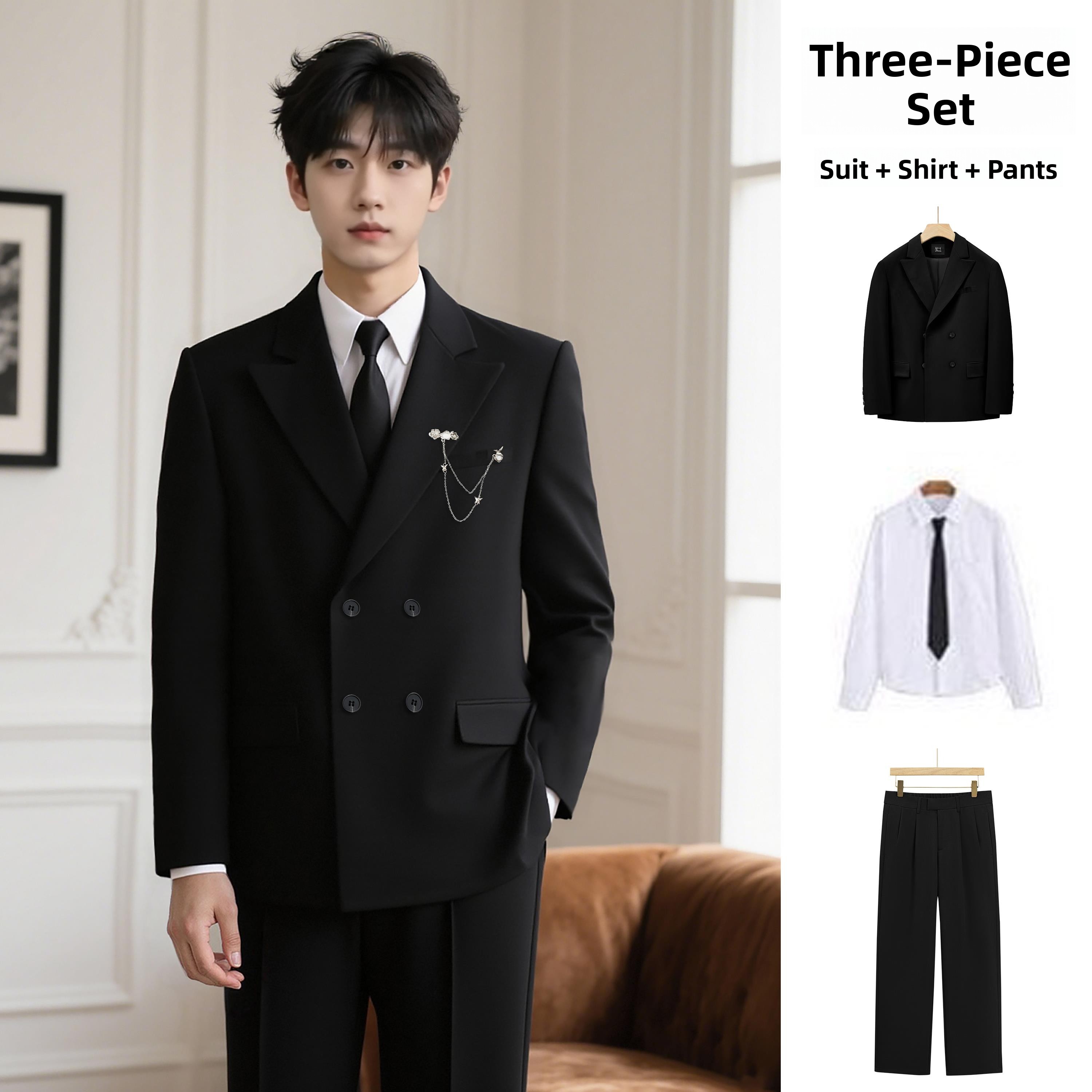 Men'S Formal Wear For Engagement - 남성용 우아한 더블 버튼 수트 세트,