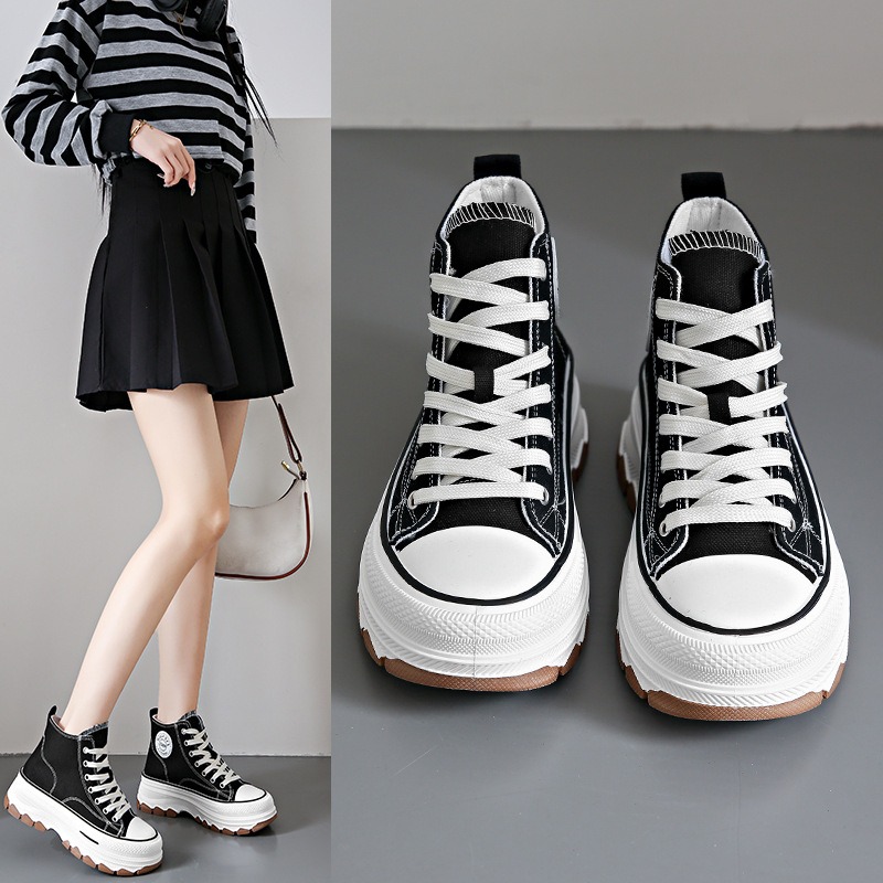 Vans Shoes Old Skool - 2024 새로운 여성 하이 탑 스니커즈