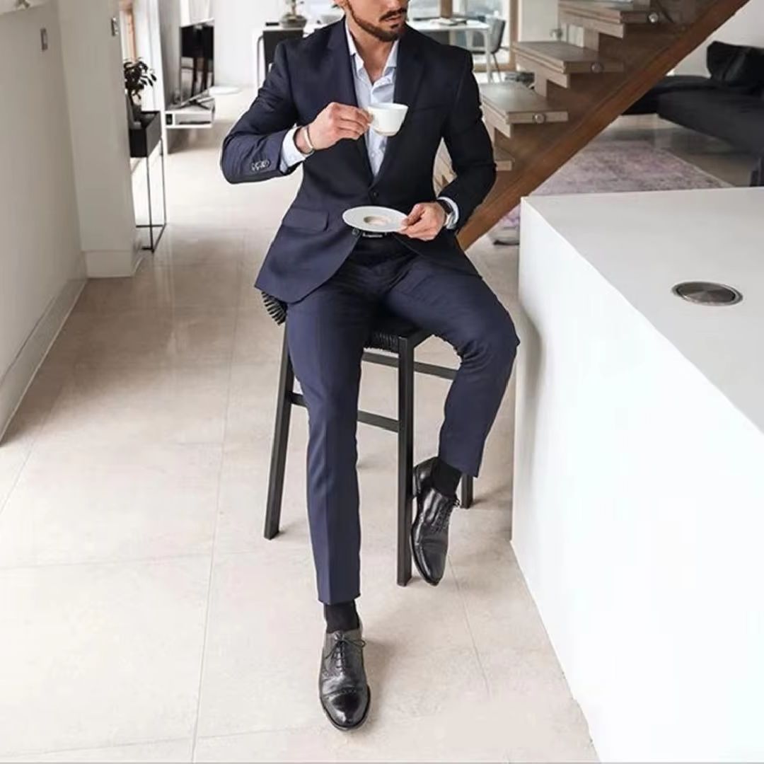 Men'S Formal Wear Not Suit - 네이비 블루 2피스 남성 턱시도 정장,