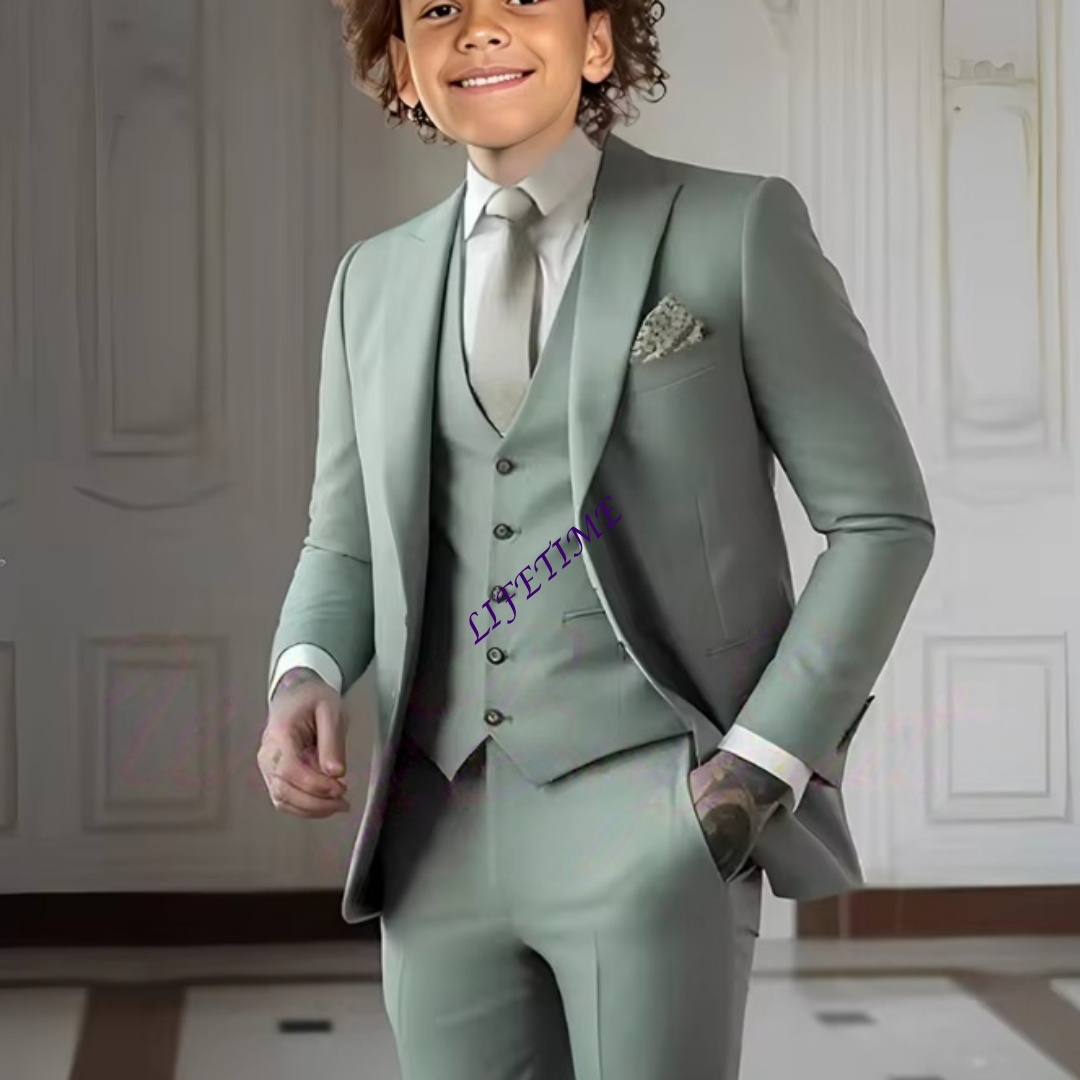 소년을위한 밝은 녹색 3 피스 정장 2-16 세 웨딩  - Formal Wear For Men Kids 리뷰 및 가격