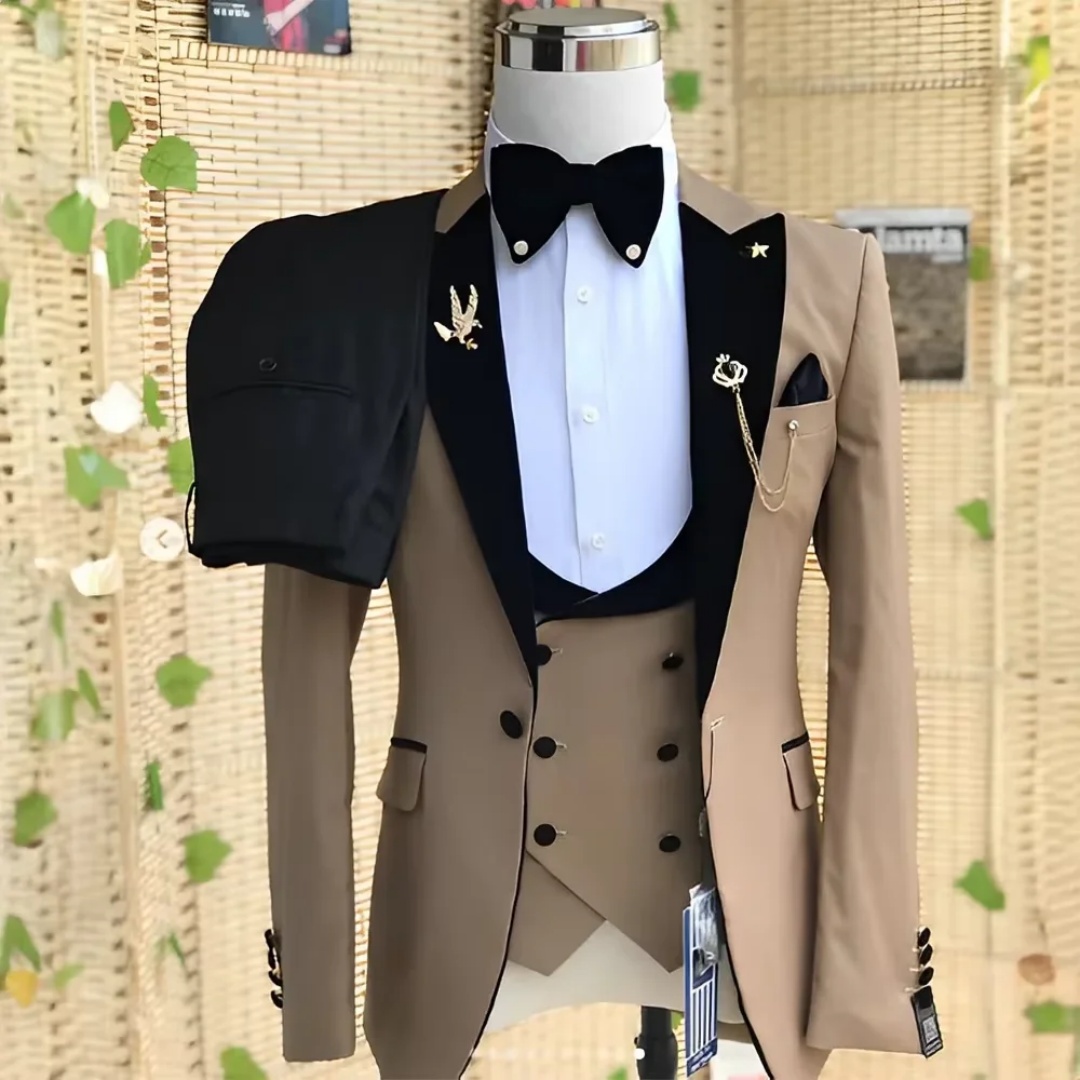 우아한 3피스 슬림핏 남성 턱시도 정장 세트 (웨딩,  - Men'S Formal Wear Not Suit 리뷰 및 가격