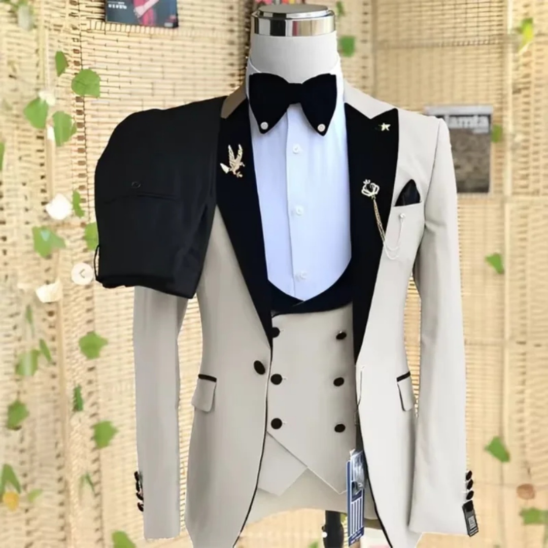 우아한 3피스 슬림핏 남성 턱시도 정장 세트 (웨딩,  - Men'S Formal Wear Not Suit 리뷰 및 가격