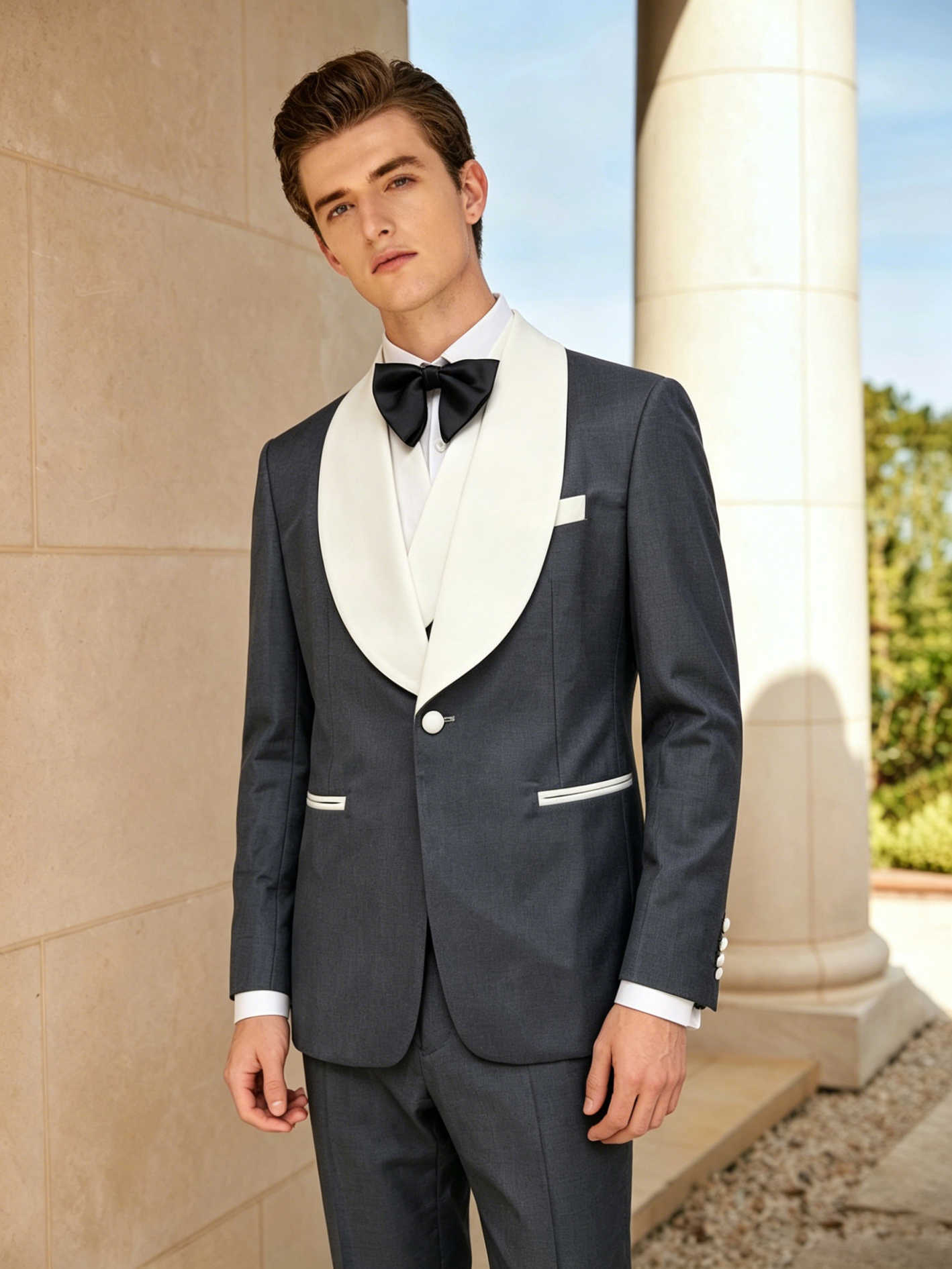 잘생긴 턱시도 남성 정장 숄 라펠 원버튼 약혼 재킷 바 - Men'S Formal Wear For Engagement 리뷰 및 가격